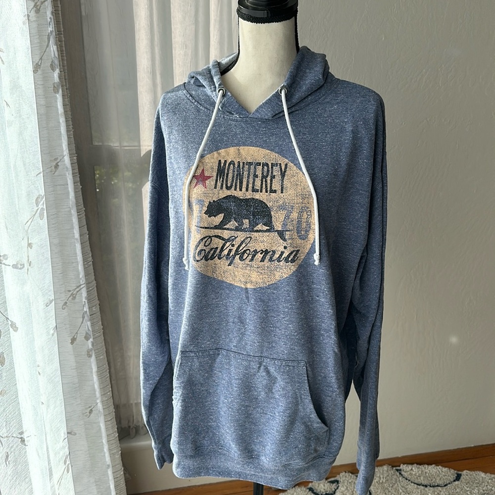 Monterey California Hoodie Men’s 2XL in heather blue